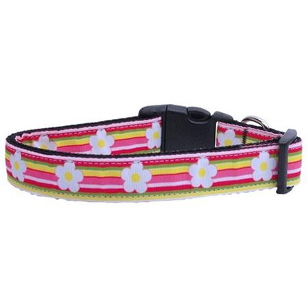 UNCONDITIONAL LOVE Striped Daisy Ribbon Dog Collars Medium UN805137